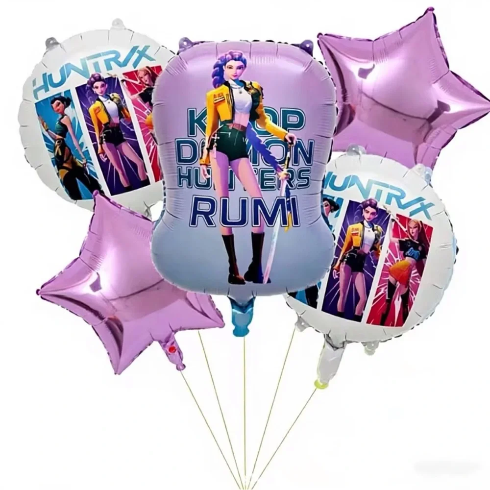 K-Pop Demon Hunters Bouquet 5 Foil Balloons